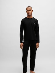 BOSS Black BOSS Embroidered-Logo Pyjama T-Shirt - Image 3 of 5
