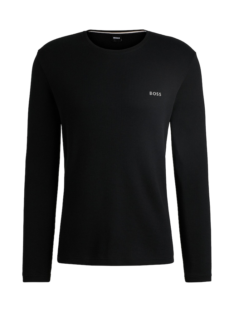 BOSS Black BOSS Embroidered-Logo Pyjama T-Shirt - Image 5 of 5