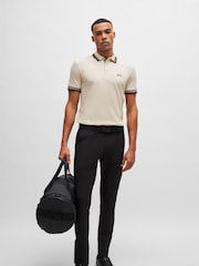 BOSS White Paddy Tipped 100% Cotton Polo Shirt - Image 2 of 5