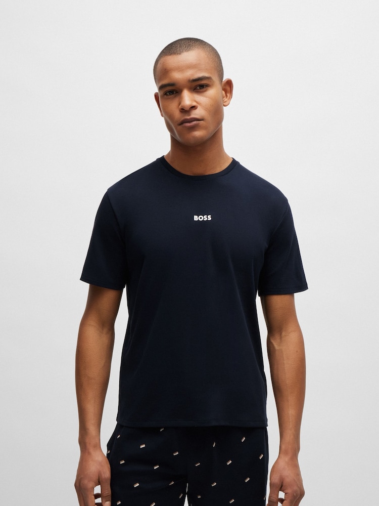 BOSS Blue BOSS Signature Detail Cotton Pyjama T-Thirt - Image 1 of 4
