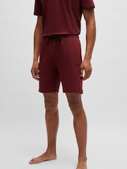 BOSS Red Embroidered Logo Shorts In Stretch Cotton - Image 1 of 5