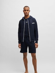 BOSS Blue Logo Detail 100% Cotton Shorts In Terry - Image 2 of 5