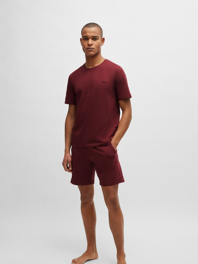 BOSS Red Embroidered-Logo T-Shirt In Stretch Cotton - Image 2 of 5