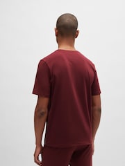 BOSS Red Embroidered-Logo T-Shirt In Stretch Cotton - Image 3 of 5