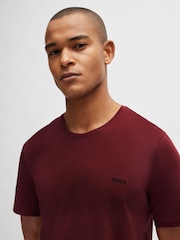 BOSS Red Embroidered-Logo T-Shirt In Stretch Cotton - Image 4 of 5