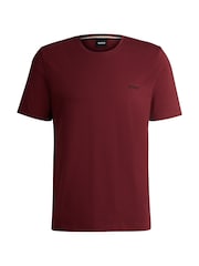BOSS Red Embroidered-Logo T-Shirt In Stretch Cotton - Image 5 of 5