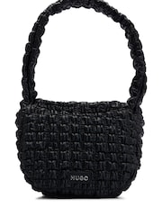 HUGO Black Shoulder Bag In Quilted Effect Faux Leather - Image 3 of 5