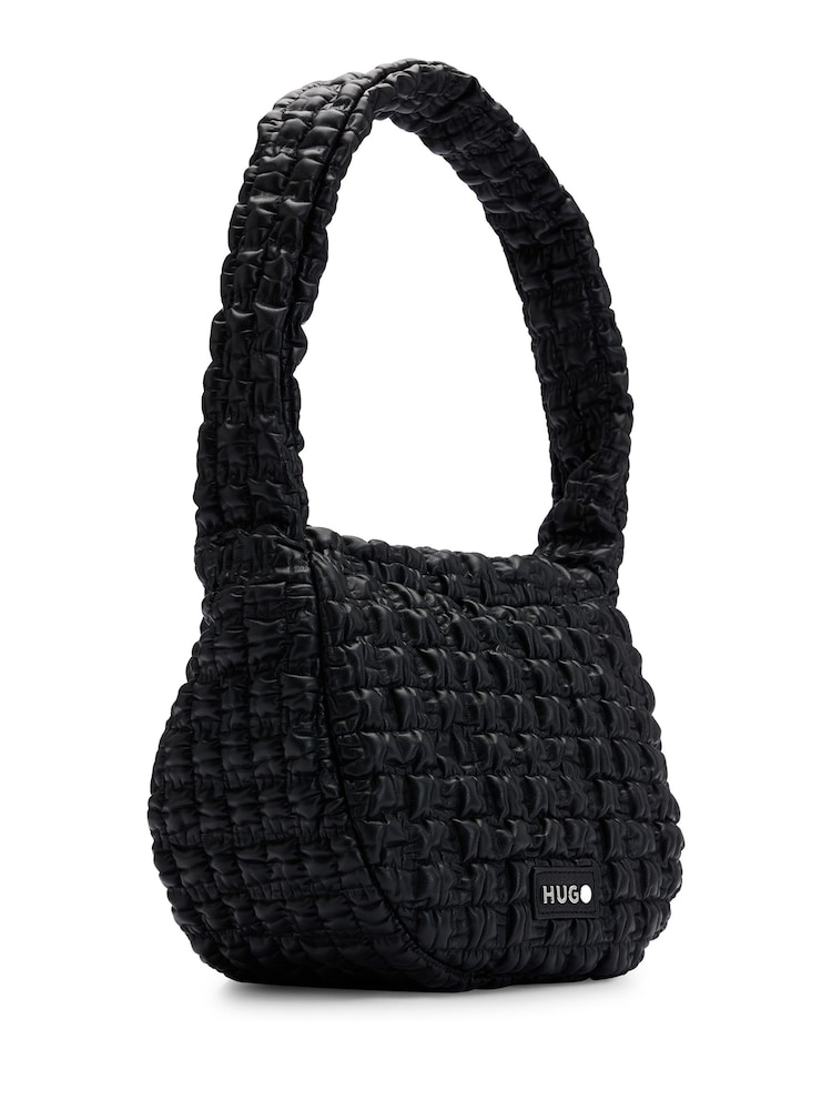 HUGO Black Shoulder Bag In Quilted Effect Faux Leather - Image 5 of 5