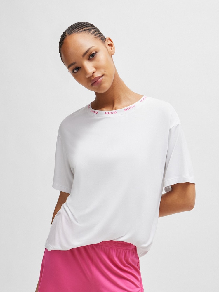 HUGO Pink HUGO Logo-Detail Pyjamas Stretch Jersey - Image 1 of 3 HUGO Pink HUGO Logo-Detail Pyjamas Stretch Jersey - Image 1 of 3