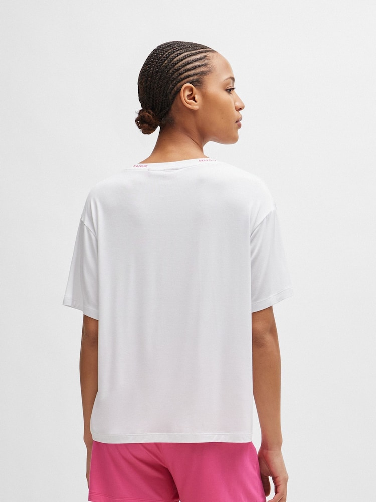 HUGO Pink HUGO Logo-Detail Pyjamas Stretch Jersey - Image 2 of 3 HUGO Pink HUGO Logo-Detail Pyjamas Stretch Jersey - Image 2 of 3
