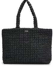 HUGO Black Logo Trim Shopper Bag In Faux Leather - Image 1 of 5