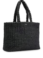 HUGO Black Logo Trim Shopper Bag In Faux Leather - Image 2 of 5