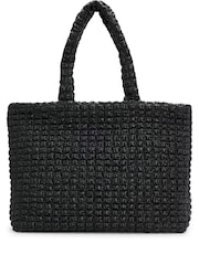 HUGO Black Logo Trim Shopper Bag In Faux Leather - Image 3 of 5