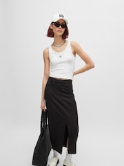 HUGO Black Logo Trim Shopper Bag In Faux Leather - Image 4 of 5