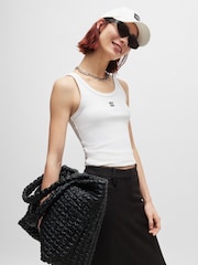HUGO Black Logo Trim Shopper Bag In Faux Leather - Image 5 of 5