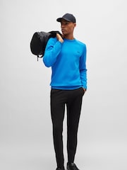 BOSS Blue Logo-Print Sweater In A Cotton Blend - Image 3 of 5