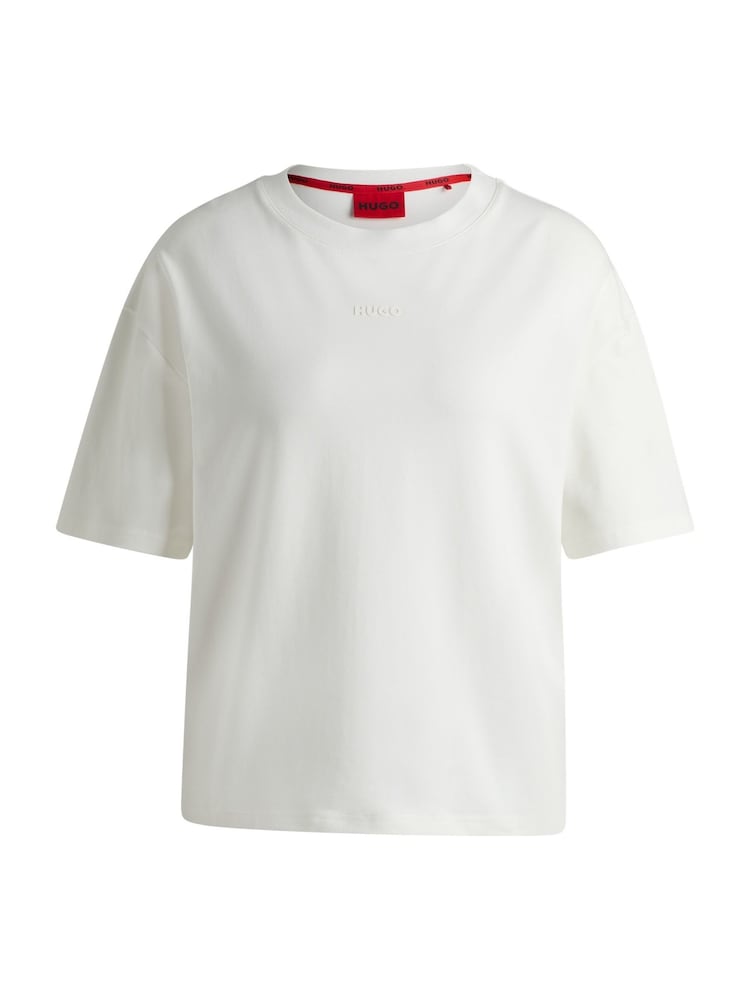 HUGO White HUGO Logo Oversized Boxy T-Shirt - Image 5 of 5