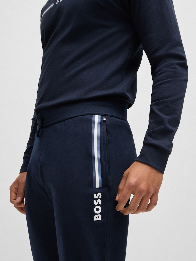 BOSS Blue Tracksuit 100% Cotton French Terry Joggers - Image 2 of 5