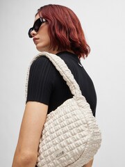 HUGO White Shoulder Bag In Quilted Effect Faux Leather - Image 2 of 5