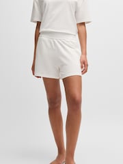 HUGO Natural Relaxed-Fit Shorts With Silicone-Printed Logo - Image 3 of 5