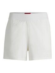 HUGO Natural Relaxed-Fit Shorts With Silicone-Printed Logo - Image 5 of 5
