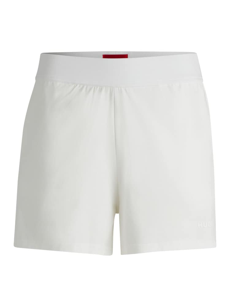 HUGO Natural Relaxed-Fit Shorts With Silicone-Printed Logo - Image 5 of 5