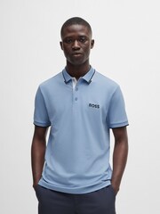 BOSS Sky Blue Paddy Pro Golf Tipped Polo Shirt - Image 1 of 5