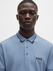 BOSS Sky Blue Paddy Pro Golf Tipped Polo Shirt - Image 4 of 5