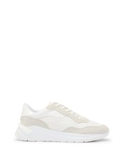 BOSS White Suede and Faux Leather Trainers - Image 1 of 4