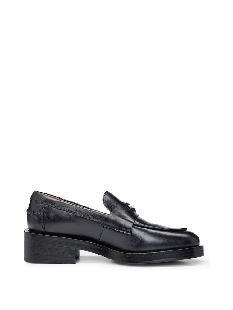 BOSS Black Branded Hardware Moccasins in Leather - Image 1 of 4