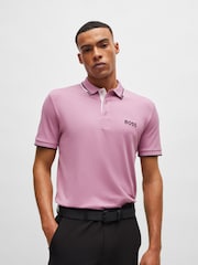 BOSS Purple Paddy Pro Golf Tipped Polo Shirt - Image 1 of 5