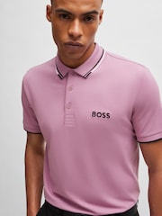 BOSS Purple Paddy Pro Golf Tipped Polo Shirt - Image 4 of 5