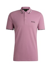 BOSS Purple Paddy Pro Golf Tipped Polo Shirt - Image 5 of 5