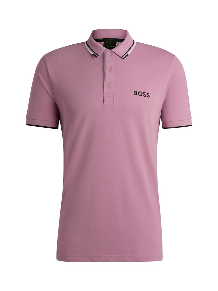 BOSS Purple Paddy Pro Golf Tipped Polo Shirt - Image 5 of 5