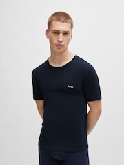 BOSS Black/Red/Blue Logo 100% Cotton T-Shirts 3 Pack - Image 3 of 5