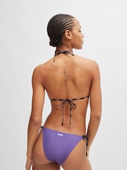 HUGO Purple HUGO Branded Strap Triangle Bikini Top - Image 3 of 5