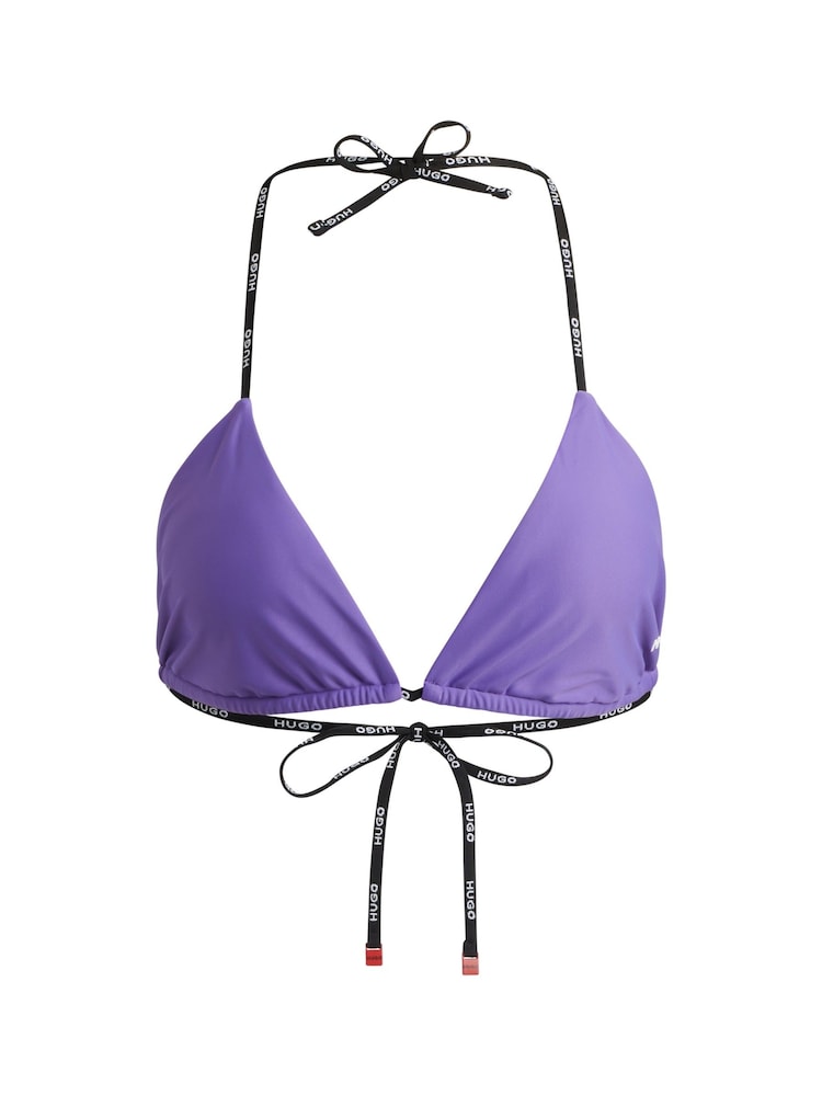 HUGO Purple HUGO Branded Strap Triangle Bikini Top - Image 5 of 5 HUGO Purple HUGO Branded Strap Triangle Bikini Top - Image 5 of 5