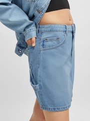 HUGO Blue Blue Hammer Loop 100% Cotton Mini Skirt In Rigid Denim - Image 4 of 5
