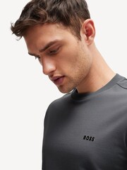 BOSS Grey Contrast Logo Stretch Cotton T-Shirt - Image 4 of 4