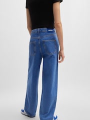 HUGO Blue Relaxed Fit Stonewashed 100% Cotton Denim Jeans - Image 3 of 5