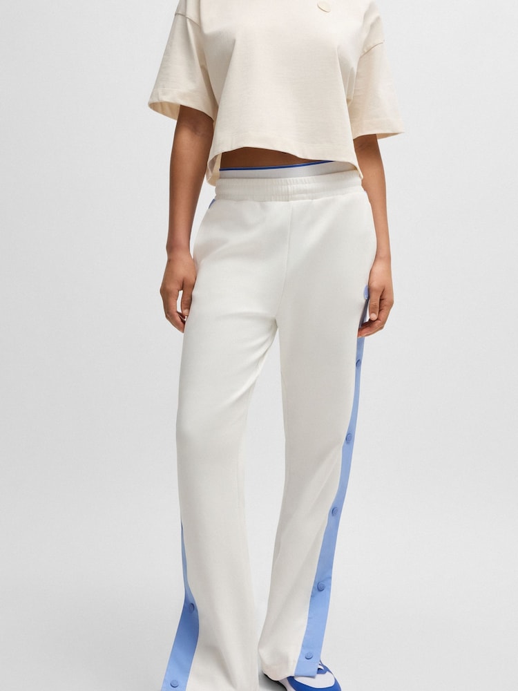 HUGO Natural Side Popper Tape Joggers - Image 1 of 5