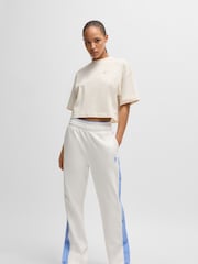HUGO Natural Side Popper Tape Joggers - Image 3 of 5