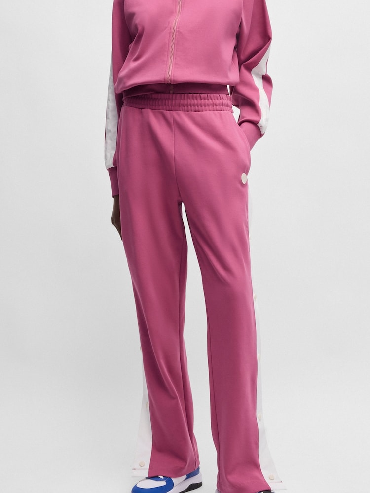 HUGO Pink Side Popper Tape Joggers - Image 1 of 5 HUGO Pink Side Popper Tape Joggers - Image 1 of 5