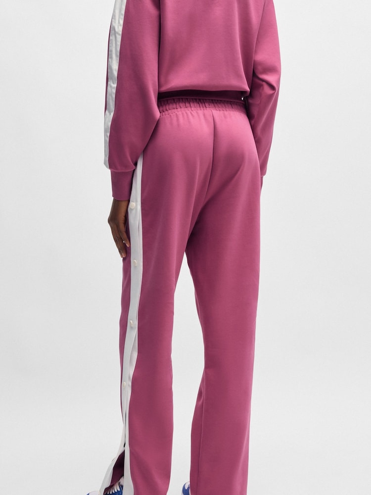 HUGO Pink Side Popper Tape Joggers - Image 2 of 5 HUGO Pink Side Popper Tape Joggers - Image 2 of 5