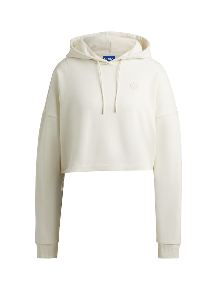 HUGO White Logo Badge 100% Cotton Hoodie - Image 5 of 5 HUGO White Logo Badge 100% Cotton Hoodie - Image 5 of 5