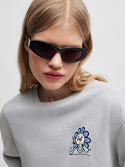 HUGO Blue Grey Seasonal Print 100% Cotton Sweatshirt - Image 2 of 5