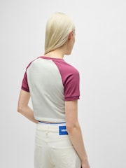 HUGO Pink 100% Cotton Varsity Print T-Shirt - Image 3 of 5