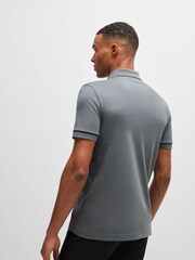 BOSS Natural Slim Fit Interlock 100% Cotton Logo Print Polo Shirt - Image 2 of 4