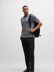 BOSS Natural Slim Fit Interlock 100% Cotton Logo Print Polo Shirt - Image 3 of 4