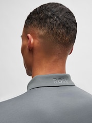 BOSS Natural Slim Fit Interlock 100% Cotton Logo Print Polo Shirt - Image 4 of 4